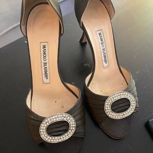 Manolo Blahnik Iridescent Jewelled Pumps